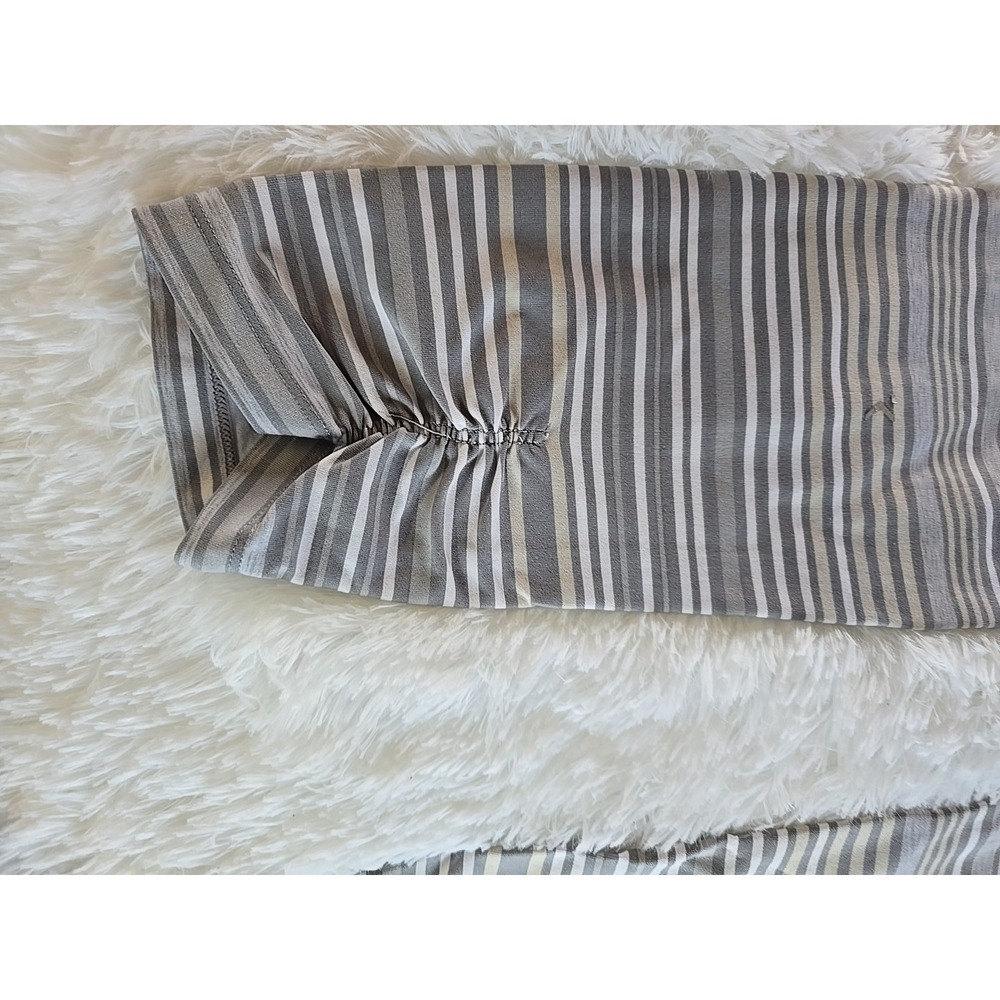Calvin Klein Performance Wick Women's Gray Striped Leggings Workout Size L - Picture 7 of 13